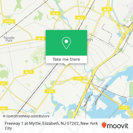 Freeway 1 at Myrtle, Elizabeth, NJ 07202 map