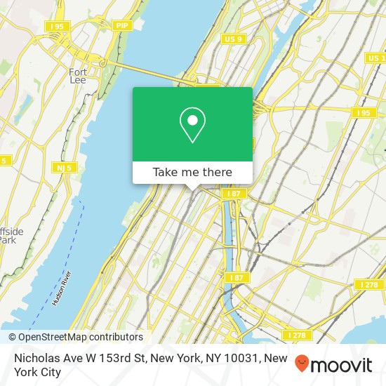 Mapa de Nicholas Ave W 153rd St, New York, NY 10031