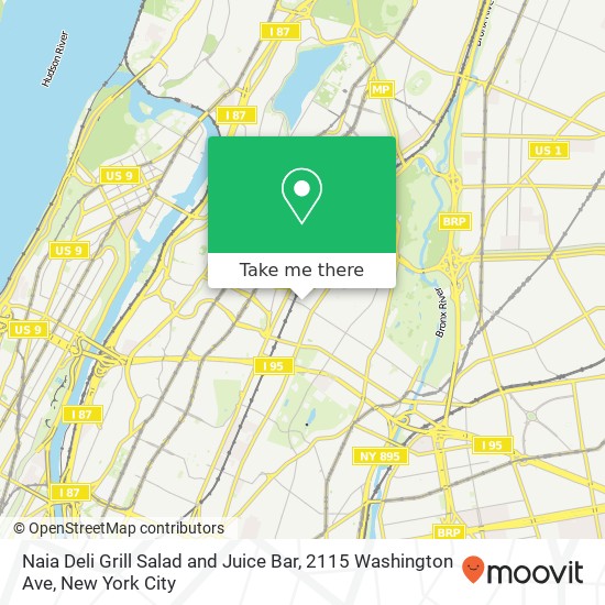 Naia Deli Grill Salad and Juice Bar, 2115 Washington Ave map