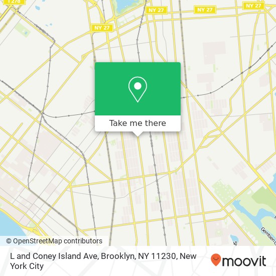 Mapa de L and Coney Island Ave, Brooklyn, NY 11230