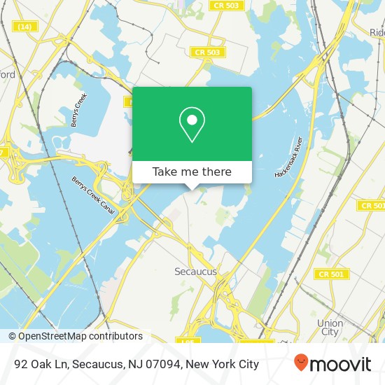 92 Oak Ln, Secaucus, NJ 07094 map