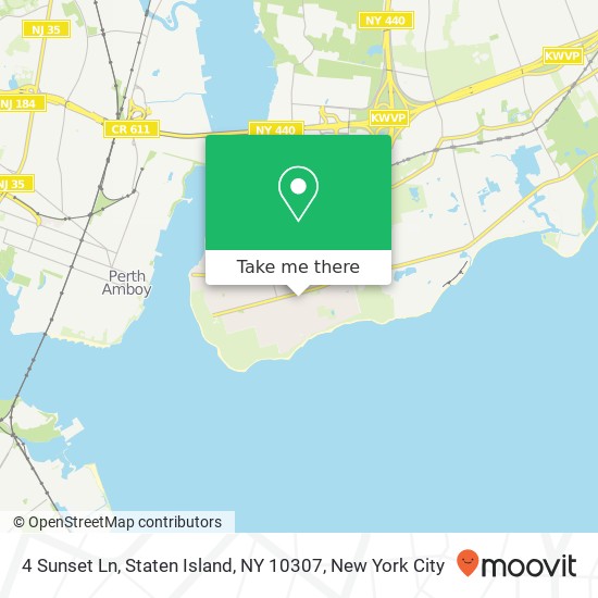 Mapa de 4 Sunset Ln, Staten Island, NY 10307