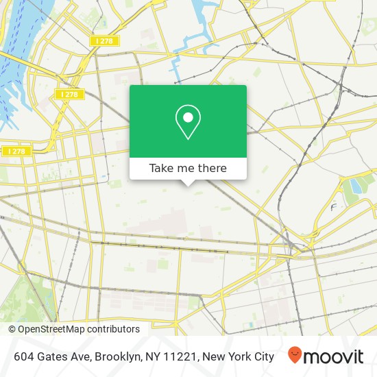 Mapa de 604 Gates Ave, Brooklyn, NY 11221