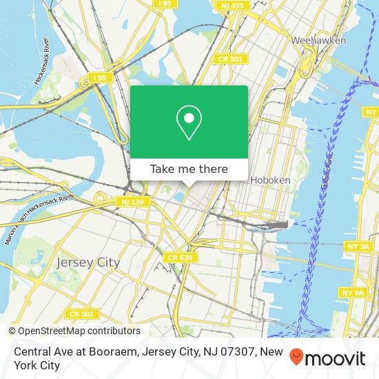 Mapa de Central Ave at Booraem, Jersey City, NJ 07307