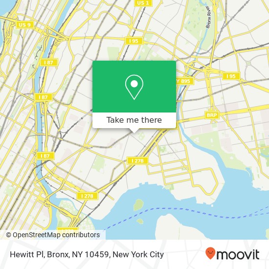 Mapa de Hewitt Pl, Bronx, NY 10459