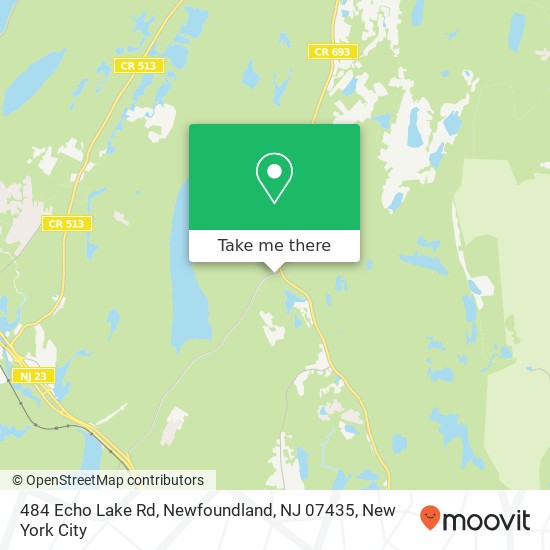 Mapa de 484 Echo Lake Rd, Newfoundland, NJ 07435