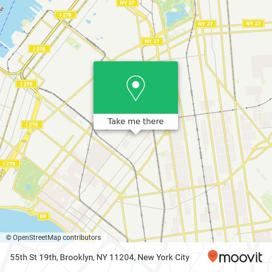 Mapa de 55th St 19th, Brooklyn, NY 11204