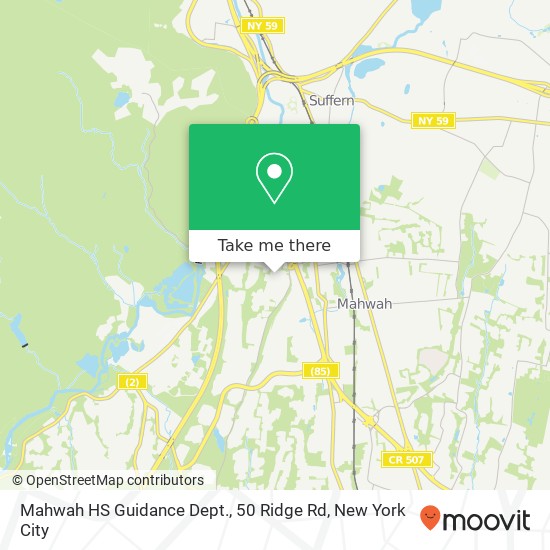 Mahwah HS Guidance Dept., 50 Ridge Rd map
