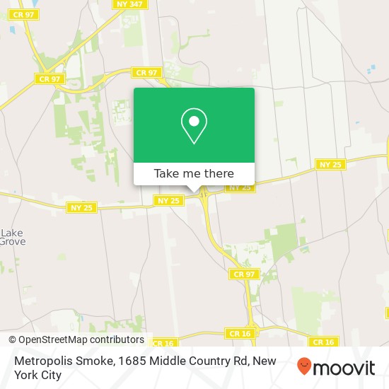 Metropolis Smoke, 1685 Middle Country Rd map