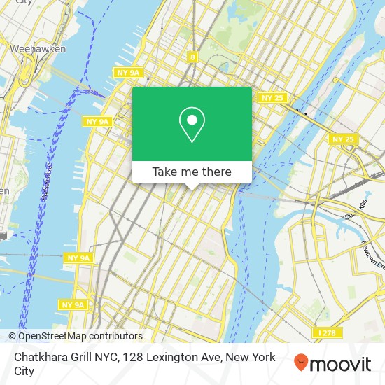 Chatkhara Grill NYC, 128 Lexington Ave map