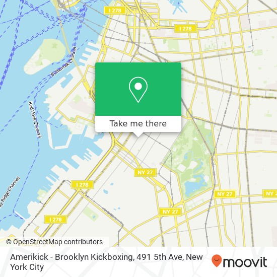 Mapa de Amerikick - Brooklyn Kickboxing, 491 5th Ave