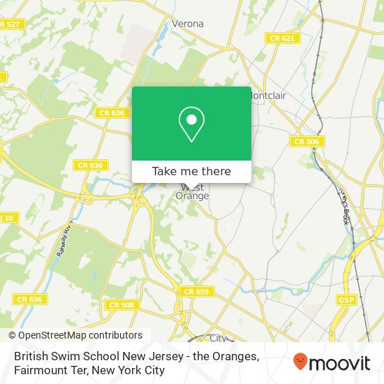 Mapa de British Swim School New Jersey - the Oranges, Fairmount Ter