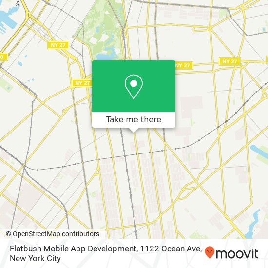 Mapa de Flatbush Mobile App Development, 1122 Ocean Ave