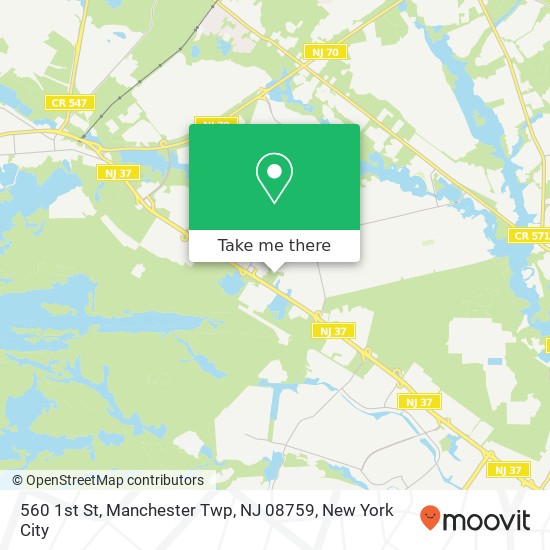 Mapa de 560 1st St, Manchester Twp, NJ 08759