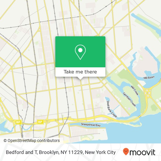Mapa de Bedford and T, Brooklyn, NY 11229