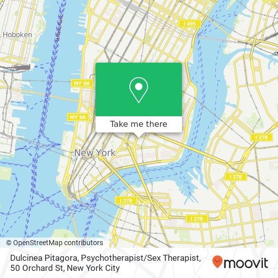 Dulcinea Pitagora, Psychotherapist / Sex Therapist, 50 Orchard St map
