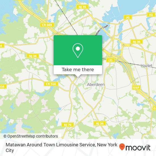 Mapa de Matawan Around Town Limousine Service