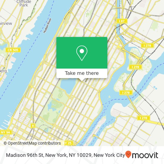 Madison 96th St, New York, NY 10029 map