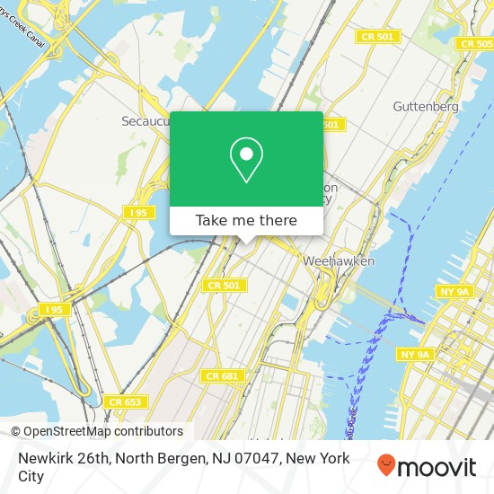 Mapa de Newkirk 26th, North Bergen, NJ 07047