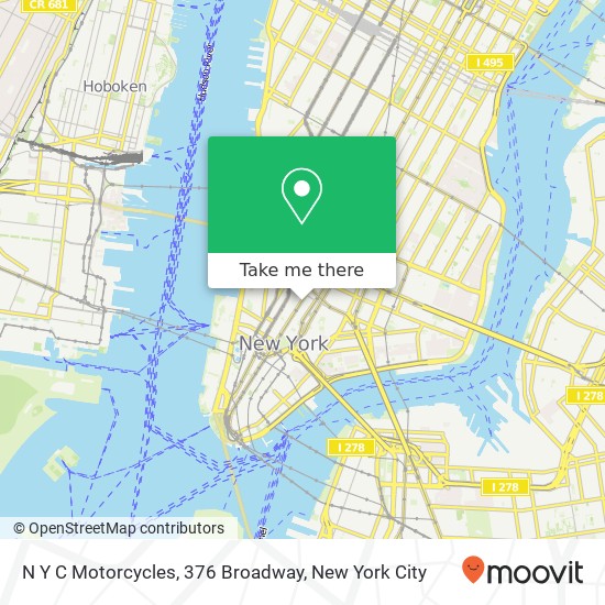 Mapa de N Y C Motorcycles, 376 Broadway
