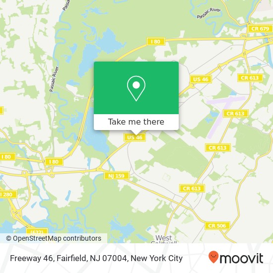 Mapa de Freeway 46, Fairfield, NJ 07004