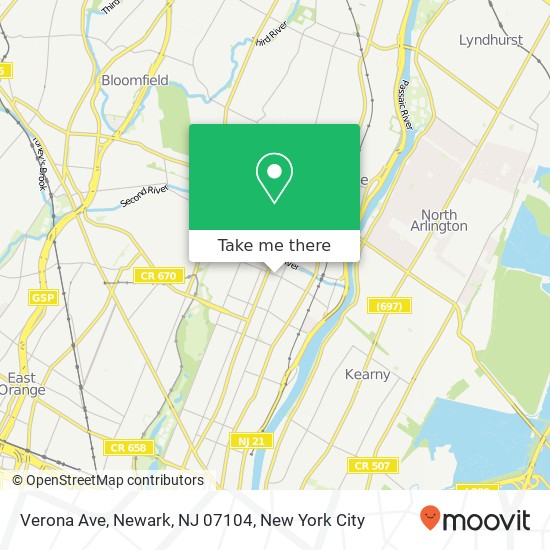 Verona Ave, Newark, NJ 07104 map