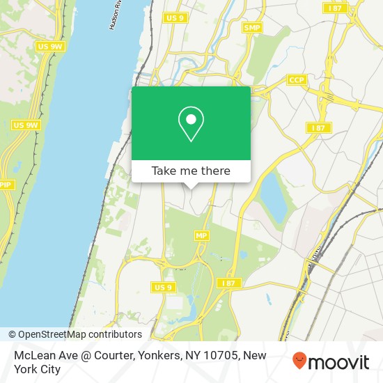 Mapa de McLean Ave @ Courter, Yonkers, NY 10705