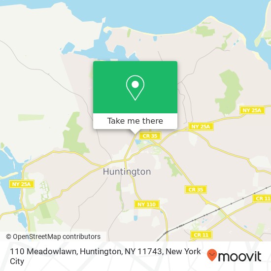 Mapa de 110 Meadowlawn, Huntington, NY 11743