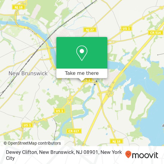 Mapa de Dewey Clifton, New Brunswick, NJ 08901