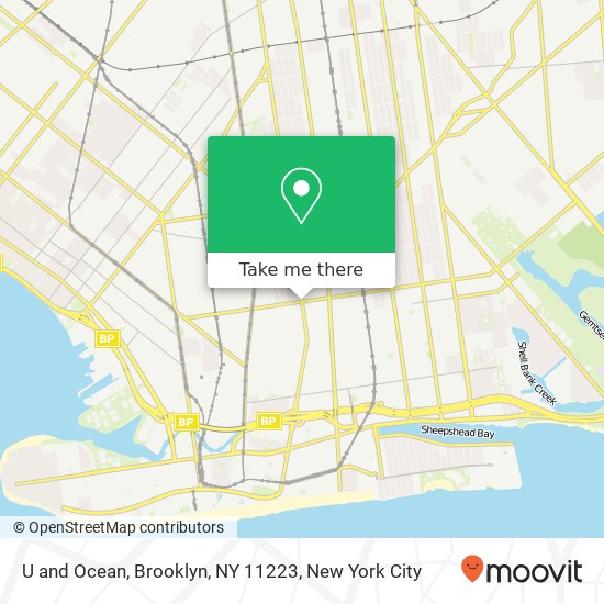 U and Ocean, Brooklyn, NY 11223 map