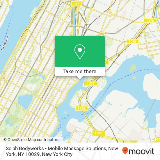 Mapa de Selah Bodyworks - Mobile Massage Solutions, New York, NY 10029