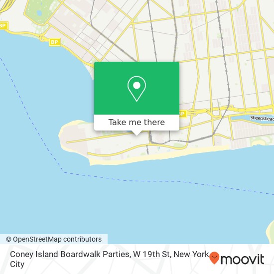 Coney Island Boardwalk Parties, W 19th St map