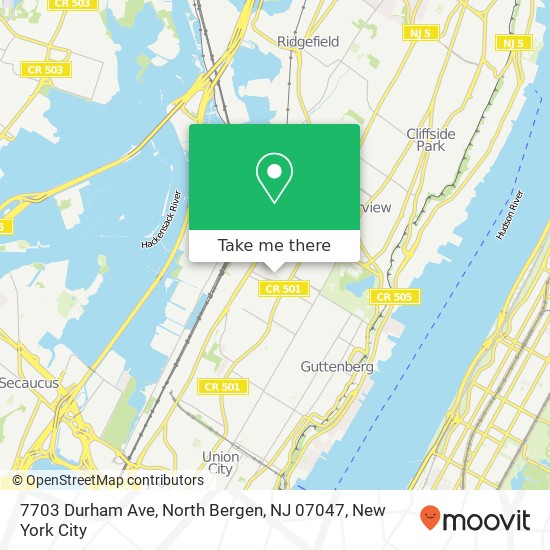 7703 Durham Ave, North Bergen, NJ 07047 map