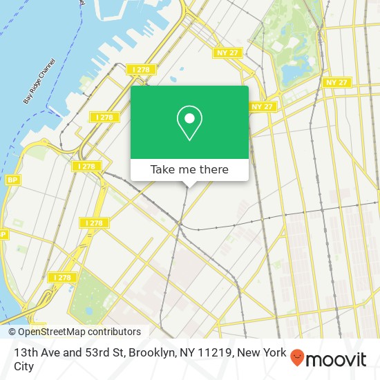 Mapa de 13th Ave and 53rd St, Brooklyn, NY 11219