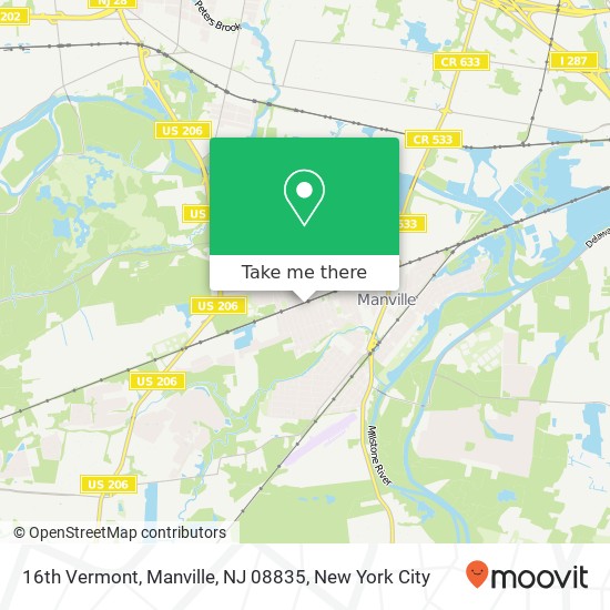 Mapa de 16th Vermont, Manville, NJ 08835