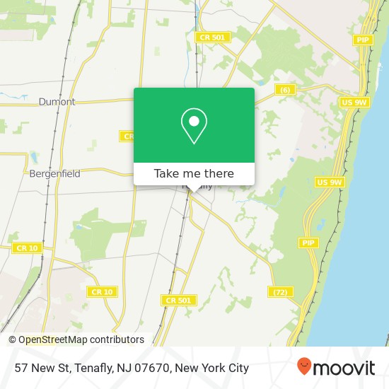 Mapa de 57 New St, Tenafly, NJ 07670
