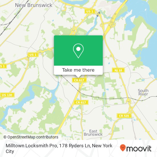 Mapa de Milltown Locksmith Pro, 178 Ryders Ln