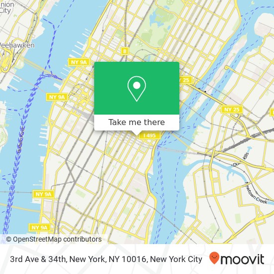 Mapa de 3rd Ave & 34th, New York, NY 10016