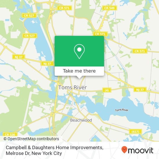 Mapa de Campbell & Daughters Home Improvements, Melrose Dr