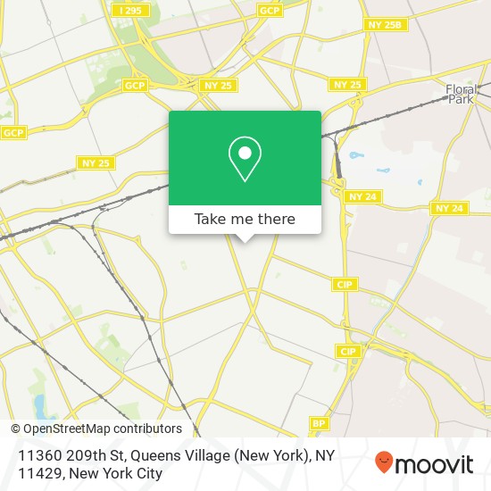 Mapa de 11360 209th St, Queens Village (New York), NY 11429