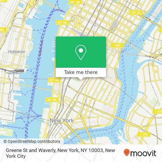 Greene St and Waverly, New York, NY 10003 map