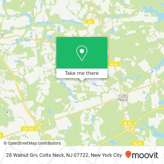 Mapa de 28 Walnut Grv, Colts Neck, NJ 07722