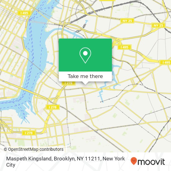 Mapa de Maspeth Kingsland, Brooklyn, NY 11211