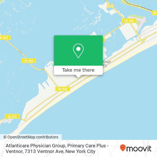 Mapa de Atlanticare Physician Group, Primary Care Plus - Ventnor, 7313 Ventnor Ave