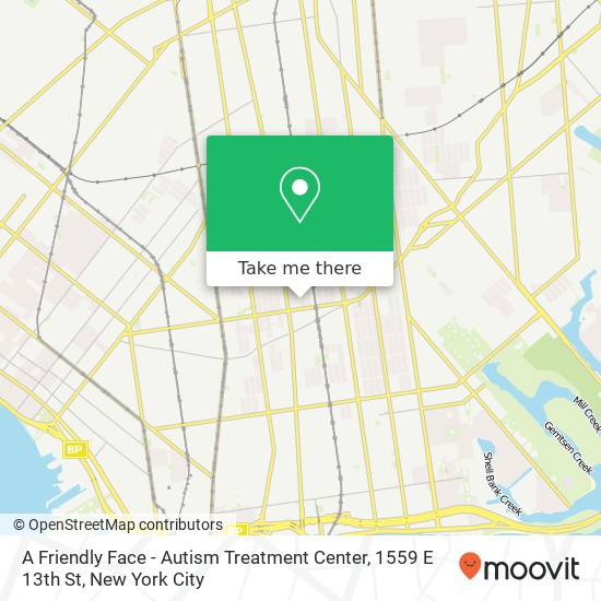 Mapa de A Friendly Face - Autism Treatment Center, 1559 E 13th St