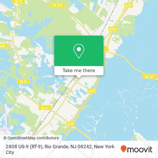Mapa de 2808 US-9 (RT-9), Rio Grande, NJ 08242