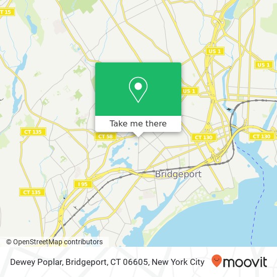 Mapa de Dewey Poplar, Bridgeport, CT 06605