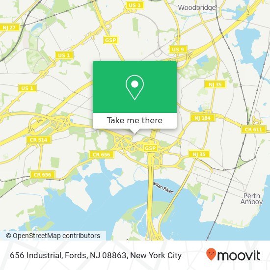 Mapa de 656 Industrial, Fords, NJ 08863