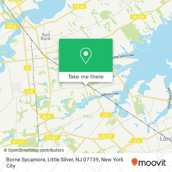 Mapa de Borne Sycamore, Little Silver, NJ 07739