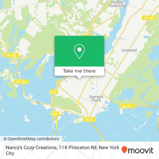 Mapa de Nancy's Cozy Creations, 118 Princeton Rd